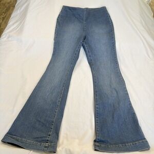 INC DENIM Pull-On Flare High Rise Sz 8 Women's Dark Wash Stretch Jeans